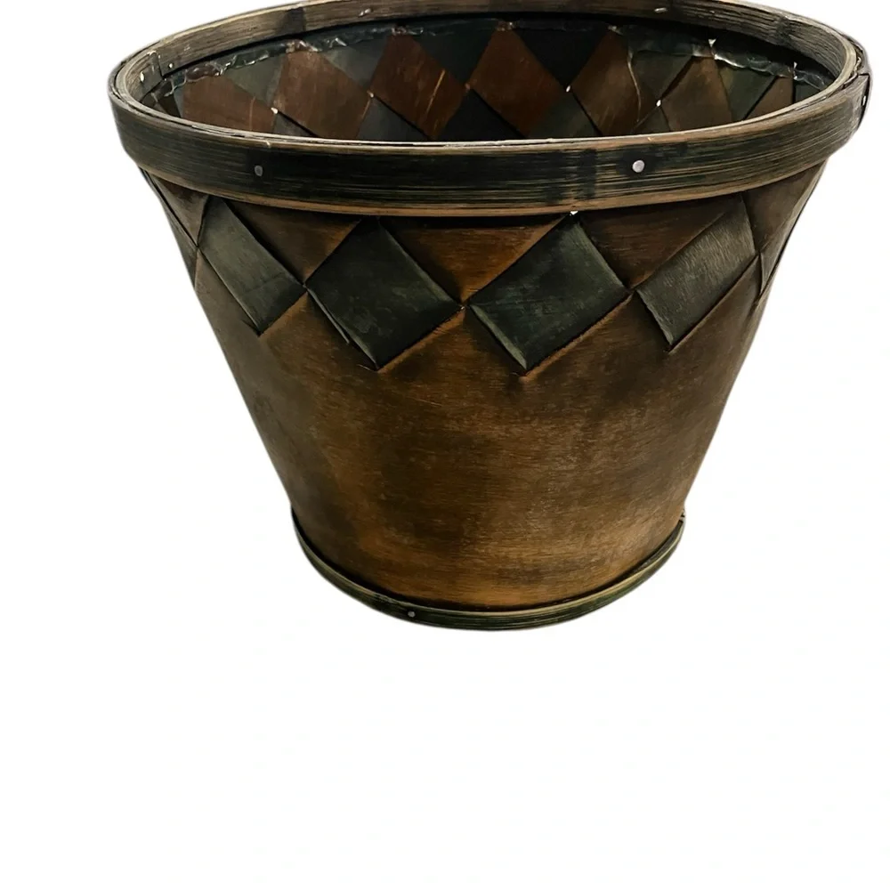 Rustic Thin Wood Planter Basket